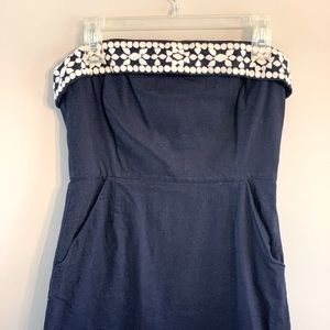 Vineyard vines strapless navy dress